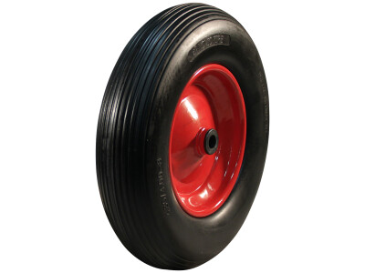 PU band + wiel 4.00x8 lijn + 2.50Ax8 rollager Ø20 NL75 staal rood