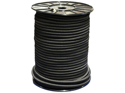 Elastische kabel zwart Ø8