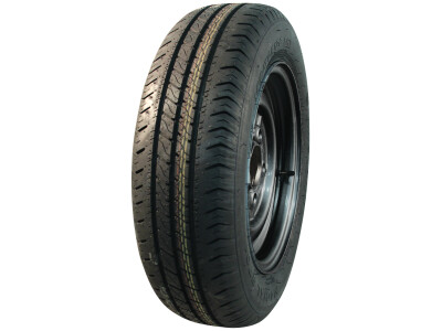 Luchtband + wiel 195/60 R12C R701 M+S + 5½Jx12H2 ET30 67/112/5 104/102 N staal zwart