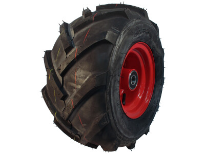 Band + wiel 18x9.50-8 HF-255 4PR 7.00Bx8H2 ET0 NL150 A3 staal rood rechts