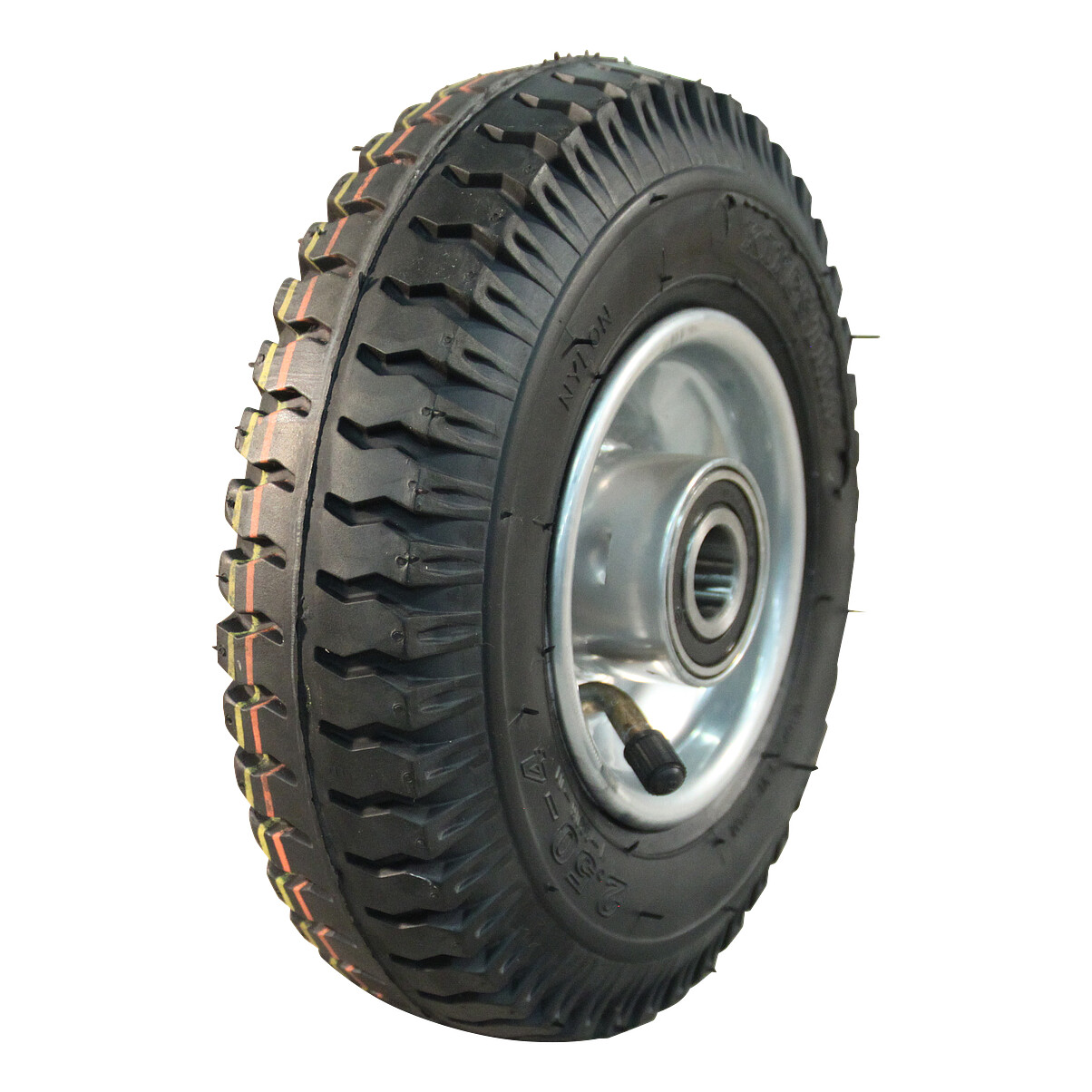 Luchtband-wiel-2.50-4-V-6606-2PR-2.10x4H2-ET0-NL75-staal-zilvergrijs Luchtband + wiel 2.50-4 V-6606 2PR + 2.10x4H2 ET0 NL75 staal grijs | Van Welpen Onderdelen
