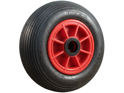 Luchtband + wiel 4.00-4 V-5501 4PR + 2.10x4 rollager Ø25 NL75 52 A3 kunststof rood