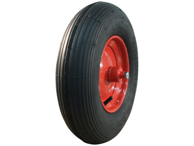 Luchtband + wiel 4.80/4.00-8 S-2301 4PR + 2.50Ax8 ET0 NL96 A3 staal rood