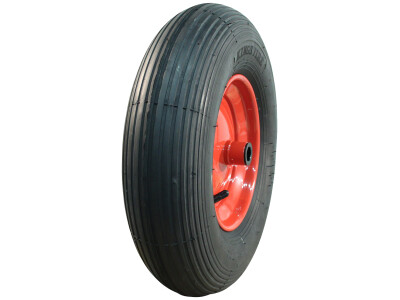 Luchtband + wiel 4.80/4.00-8 S-2301 4PR + 2.50Ax8 ET0 rollager Ø25 NL75 A3 staal rood