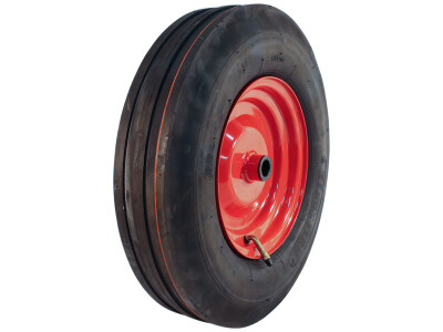 Luchtband + wiel 4.80/4.00-8 V-8502 4PR + 2.50Ax8 ET0 rollager Ø25 NL75 staal rood