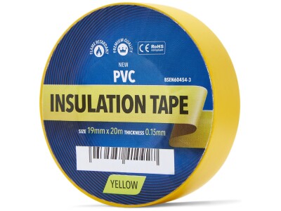 Isolatietape geel 20m per rol