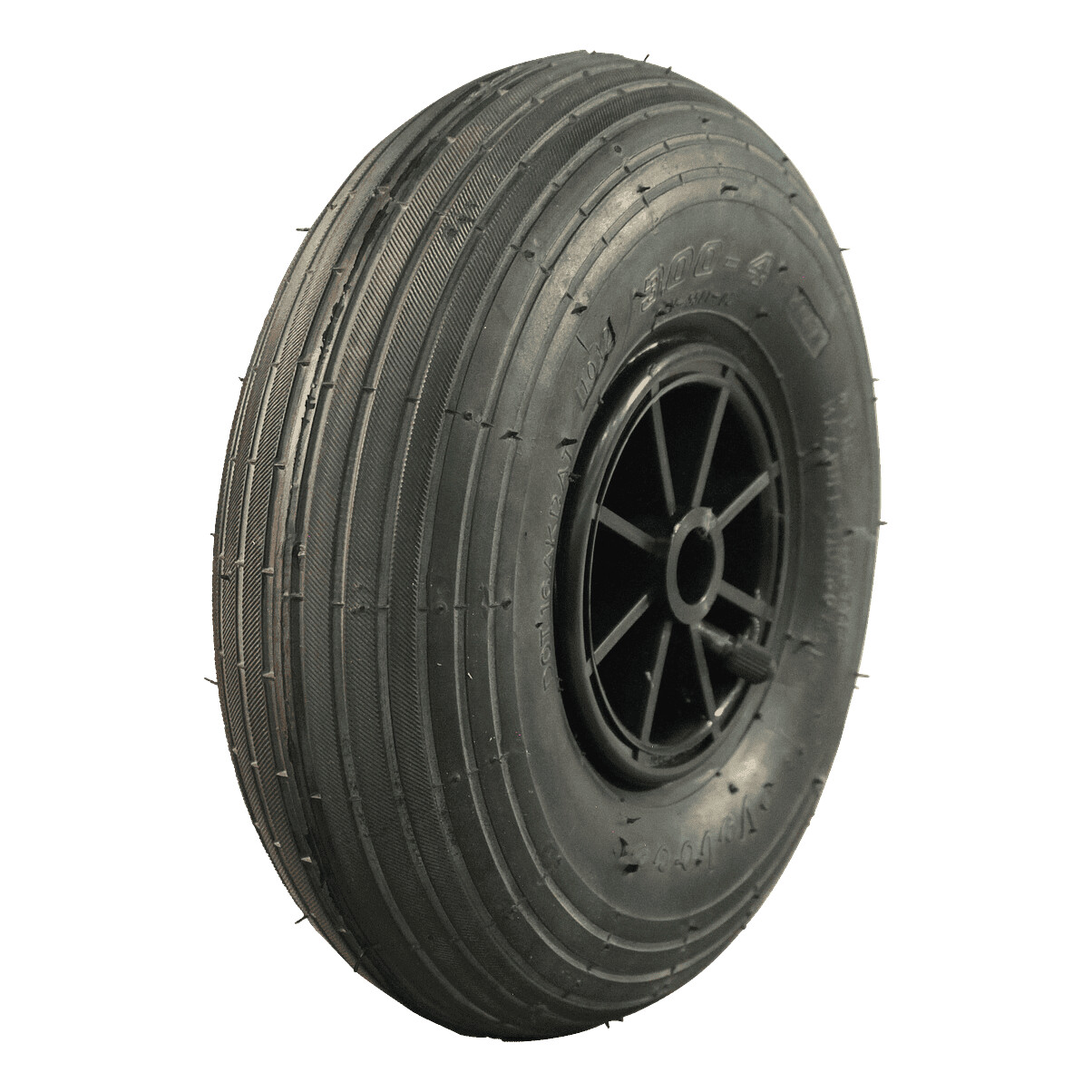 Luchtband-wiel-3.00-4-V-5501-4PR-2.10x4-glijlager-O20-NL75-kunststof-zwart Luchtband + wiel 3.00-4 V-5501 4PR + 2.10x4 glijlager Ø20 NL75 kunststof zwart | Van Welpen Onderdelen