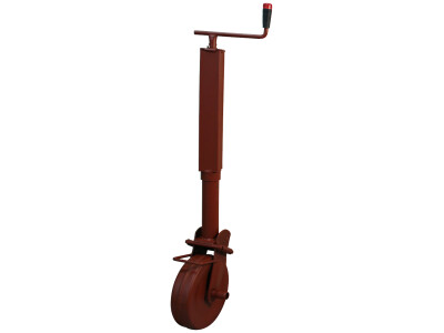 Steunwiel , halfautomatisch opklapbaar d.m.v. zware veren , ⧄70 stalen wiel 1000kg gemenied