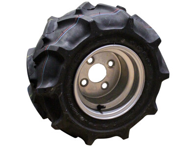 Luchtband + wiel 17x8.00-8 DI-1001 4PR + 7.00Bx8H2 ET-2 60/100/4 A3 staal zilvergrijs links