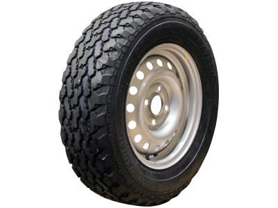 Luchtband + wiel 185/70 R13C Savero M+S + 5Jx13H2 ET30 57/100/4 106/104 N staal zilvergrijs