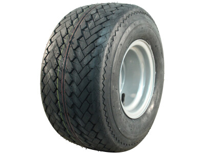 Luchtband + wiel 18x8.50-8 V-3504 4PR + 7.00Bx8H2 ET-2 60/100/4 staal zilvergrijs