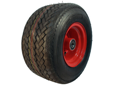 Luchtband + wiel 18x8.50-8 V-3504 4PR + 7.00Bx8H2 ET0 NL150 staal rood