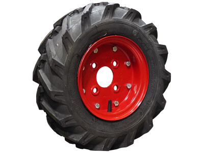 Luchtband + wiel 4.80/4.00-8 (122/90-8) V-8501 4PR + 3.00D-8 ET0 60/100/4 44 A4 staal rood rechts