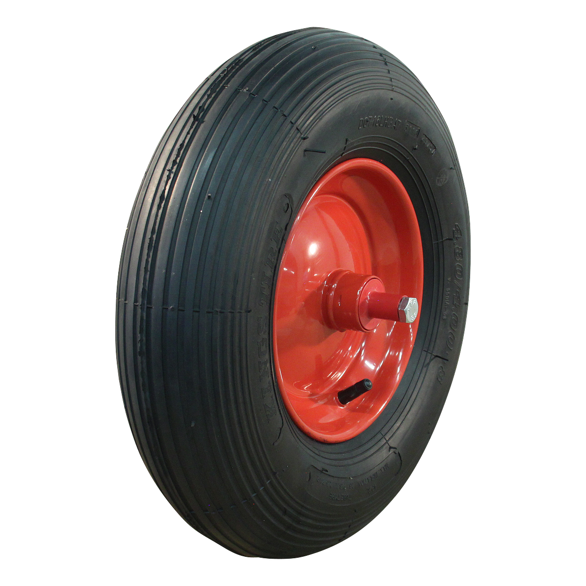 Luchtband-wiel-4.804.00-8-S-2301-2PR-2.50Ax8-ET0-O20-kruiwagenas-200mm-45-A3-staal-rood Luchtband + wiel 4.80/4.00-8 S-2301 2PR + 2.50Ax8 ET0 Ø20 kruiwagenas 200mm 45 A3 staal rood | Van Welpen Onderdelen