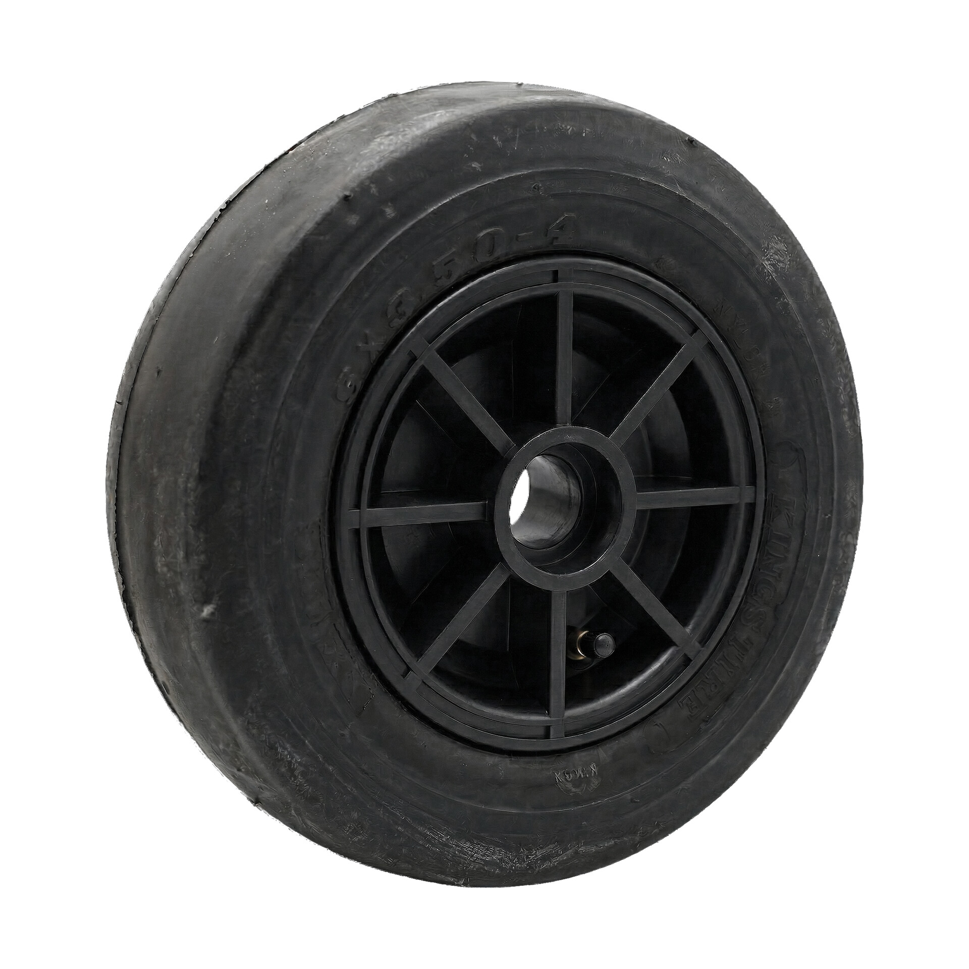 Luchtband-wiel-9x3.50-4-KT-739G-4PR-2.10x4-ET0-glijlager-O20-NL75-28-A3-kunststof-zwart Luchtband + wiel 9x3.50-4 KT-739G 4PR + 2.10x4 ET0 glijlager Ø20 NL75 28 A3 kunststof zwart | Van Welpen Onderdelen