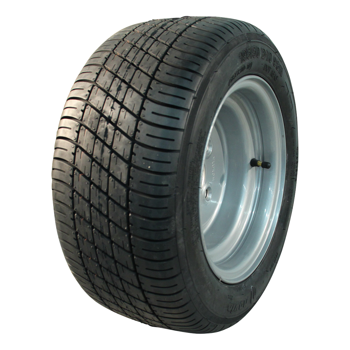041c1d09f7b88f2a0c26741f85cb72a4 Luchtband + wiel 195/50 B10 (18x8.00-10) Trailermaxx M-8001 + 6.00Ix10H2 ET-4 60/100/4 98 N staal grijs | Van Welpen Onderdelen