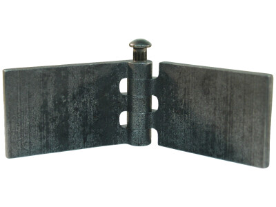 Recht portierscharnier met stalen pen 50 x 80mm scharnierblad blank niet demonteerbaar