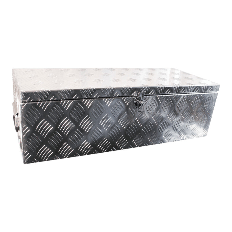 06b24be5d401331fc6827cef938dff1f Gereedschapskist aluminium 760x300x235mm - geïntegreerd slot - dikke traanplaat | Van Welpen Onderdelen