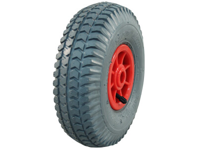 Luchtband + wiel 3.00-4 C-248 4PR + 2.10x4 rollager Ø20 NL75 kunststof rood