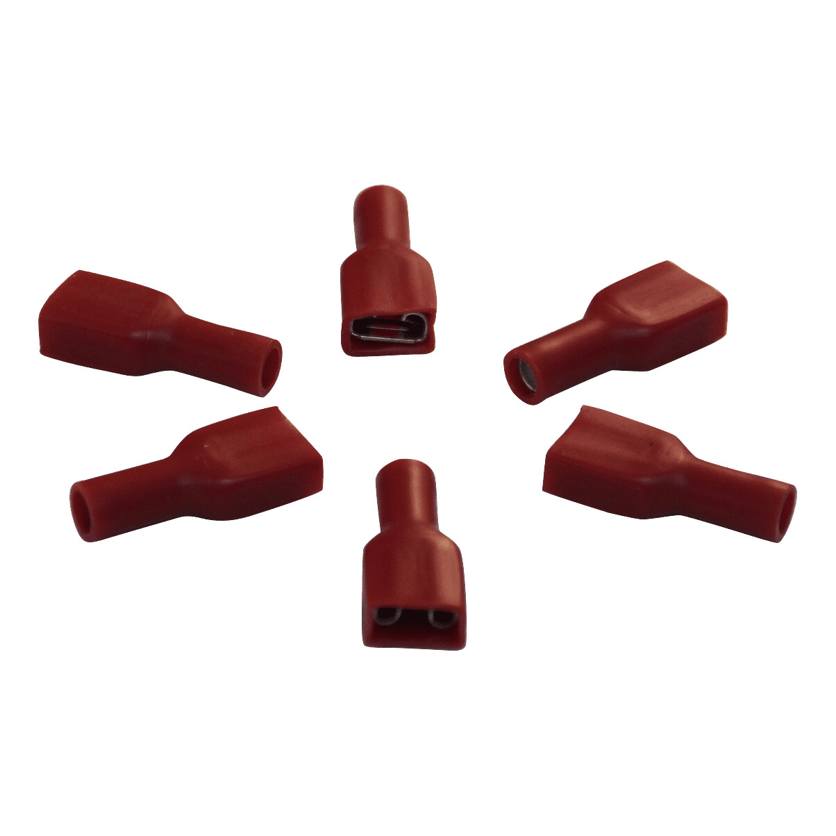 20b5ef6f725b539fe6ffeaa7add54489 Vlakstekerhuls volledig geisoleerd voor draad 0,5 - 1,5mm2 , 6,3x0,8mm, rood | Van Welpen Onderdelen