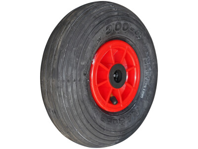 Luchtband + wiel 3.00-4 S-2301 2PR + 2.10x4 rollager Ø20 NL75 kunststof rood