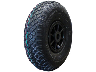 Luchtband + wiel 3.00-4 S-2303 4PR + 2.10x4 rollager Ø20 NL75 kunststof zwart