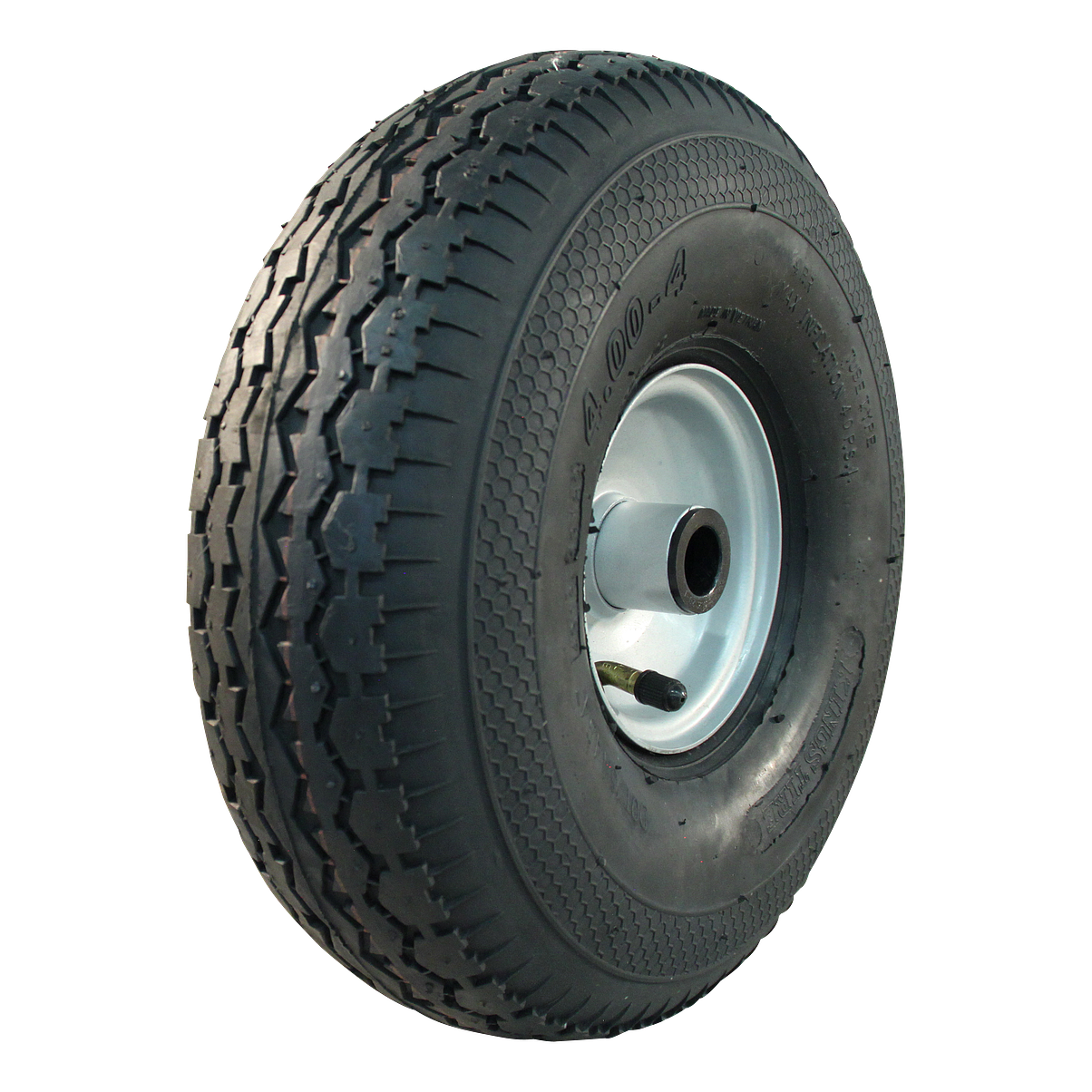 35963050f8b60f1d5d14648b407c68cb Luchtband + wiel 4.00-4 V-6504 4PR + 2.10x4H2 ET0 rollager Ø25 NL75 staal grijs | Van Welpen Onderdelen