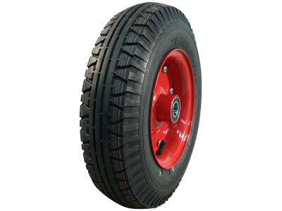 Luchtband + wiel 4.00-8 V-40 8PR + 3.00D-8 ET0 NL100 staal rood
