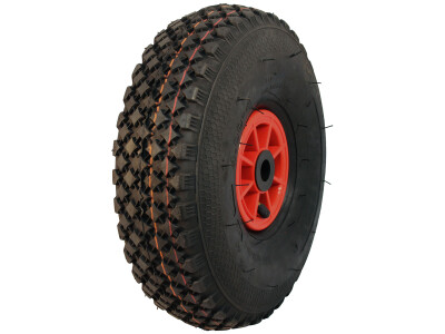 Luchtband + wiel 4.00-4 V-6605 2PR + 2.10x4 rollager Ø20 NL75 kunststof rood