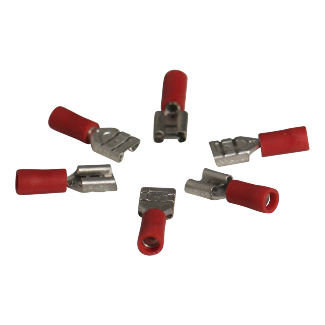 56899d99f919c1152058bb251ec28d6f Vlakstekerhuls voor draad 0,5 - 1,5mm2 , 2,8x0,8mm, rood