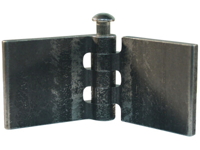 Recht portierscharnier met rvs pen 50 x 60mm scharnierblad blank niet demonteerbaar
