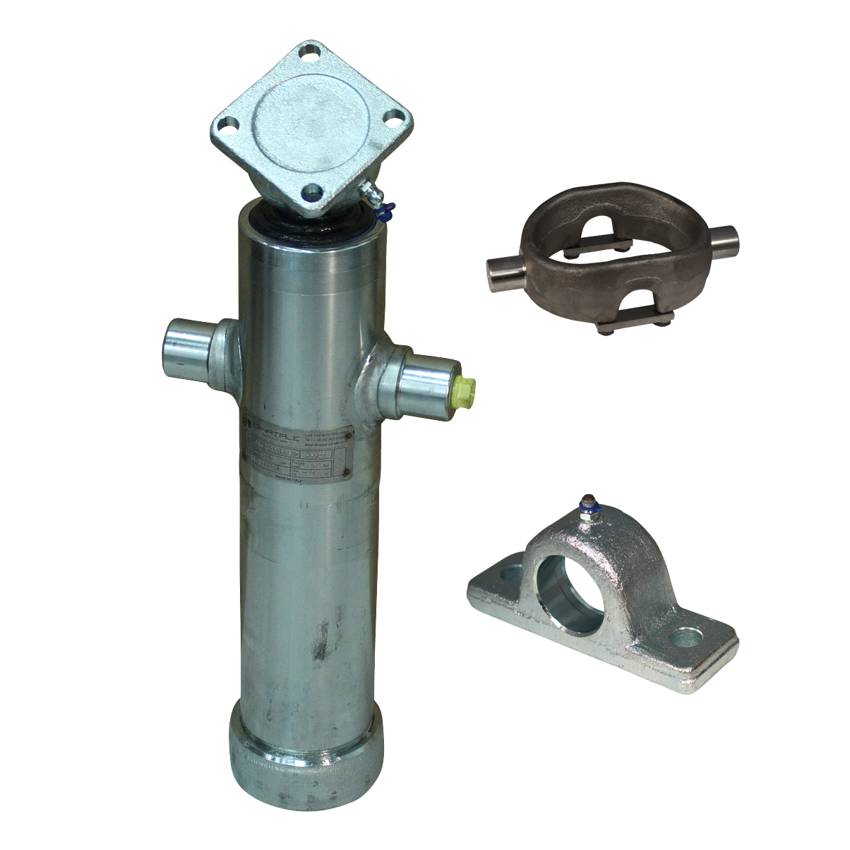 6b113b95fcb14a2f05782a32dc3db04b Set hefcilinder verzinkt 2036Q 5ton slag 1043mm 3 traps + verzinkte schroefpan, cardanring, montage-ogen en slangbreukbeveiliging | Van Welpen Onderdelen