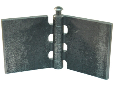 Recht portierscharnier met rvs pen 60 x 60mm scharnierblad blank niet demonteerbaar