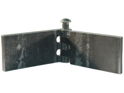 Recht portierscharnier met rvs pen 40 x 80mm scharnierblad blank niet demonteerbaar