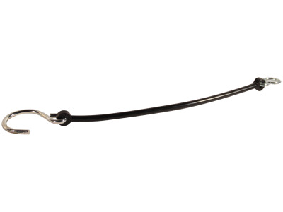 Veiligheidsnoer 260mm rubber , zwart met S-haak en 8-haak