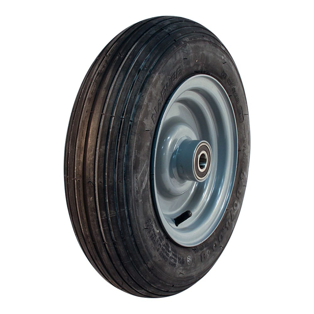 79fc041a4560cc670d1d2eaef09ab17a Luchtband + wiel 4.80/4.00-8 S-2301 4PR + 3.00Dx8H2 ET0 NL100 A3 staal grijs | Van Welpen Onderdelen