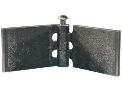 Recht portierscharnier met rvs pen 40 x 60mm scharnierblad blank niet demonteerbaar