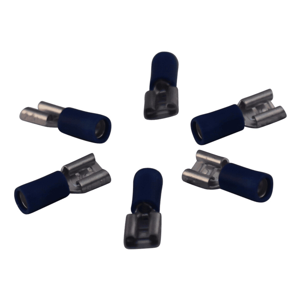 9d95a37d221ee520fd2bd211c0546cdc Vlakstekerhuls voor draad 1,5 - 2,5mm2 , 6,3x0,8mm, blauw | Van Welpen Onderdelen