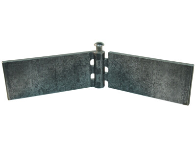 Recht portierscharnier met rvs pen 50 x 120mm scharnierblad blank niet demonteerbaar