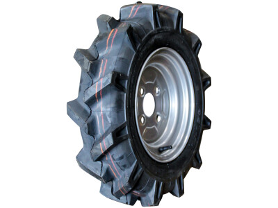 Luchtband + wiel 4.00-10 V-8803 4PR + 3.50Bx10H2 ET0 60/100/4 49 A3 staal grijs links