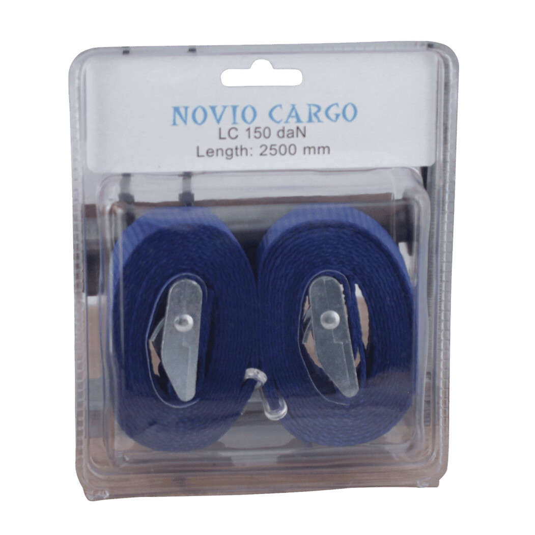 bcd5da6e3487bb70e3582c49b8a1975b Spanband met klemgesp (set 2 stuks) , blauw 25mm 2500mm Novio Cargo