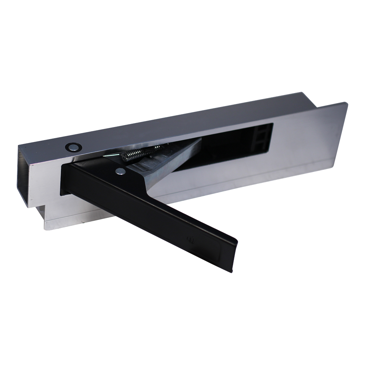 d12790a6c0928c4e1a1cd704853354c1 Zijbordsluiting , aluminium met stalen handgreep (zwart) 400mm rechts