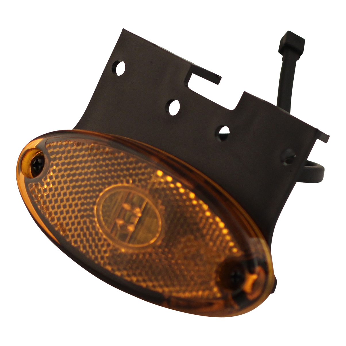 d7d47e4e02266ef1defc80454bf1b7e8 Zijmarkeringslamp Aspöck Flatpoint II led Orange Inclusief montagesteun "C" 90° DC kabel 500mm | Van Welpen Onderdelen
