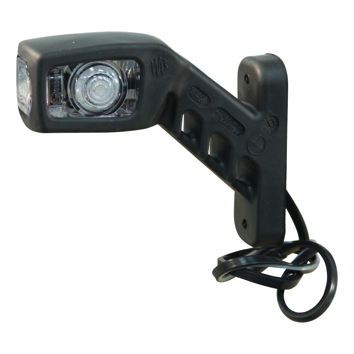 e035edb010f8aacfff3db5ec6bed448c Contourlamp WAS W49 rood / wit / oranje, links DC kabel | Van Welpen Onderdelen