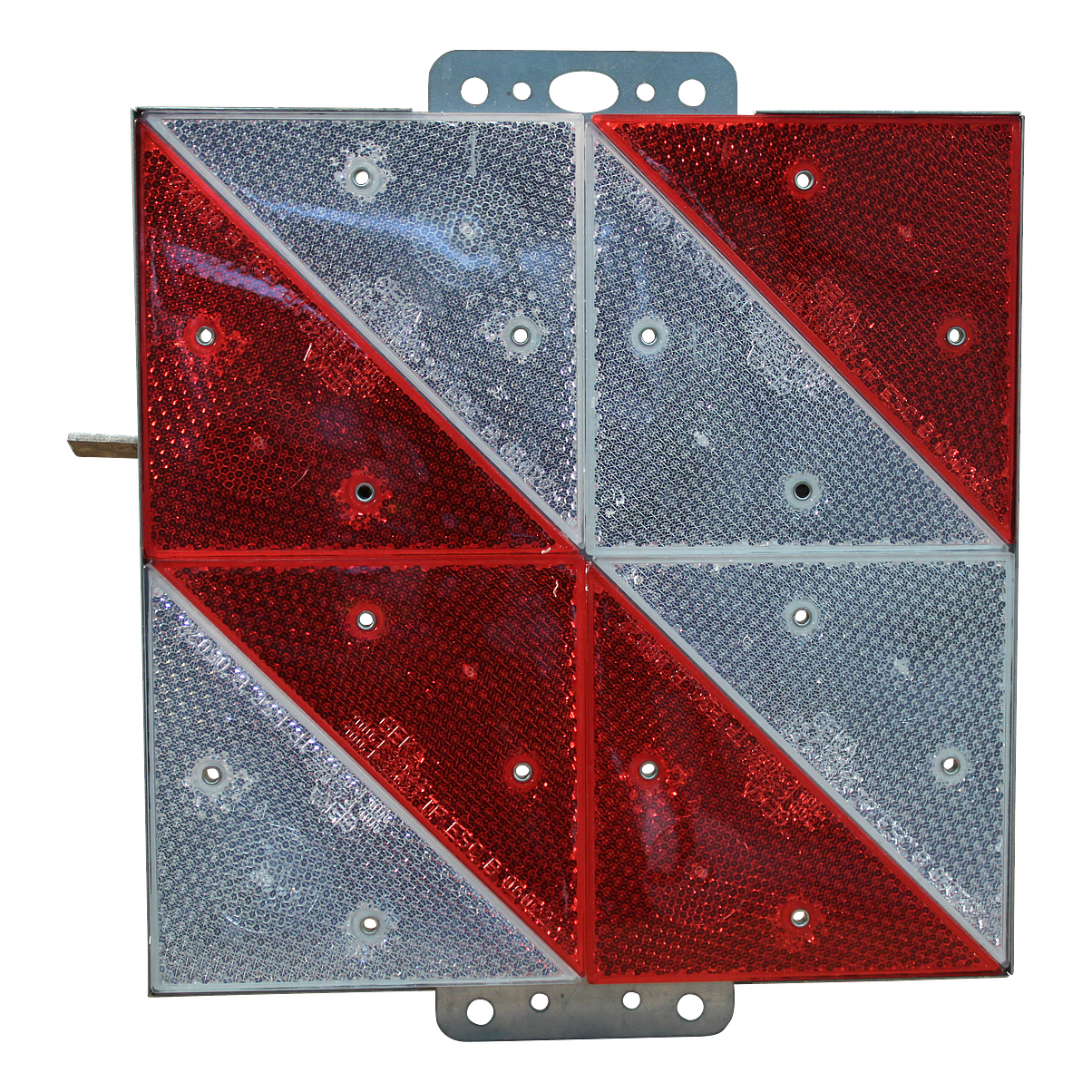 e7e9c8feeab36e34a8e06146fb3c438b Markeringsbord langzaam rijdend verkeer 285x285mm rood + wit diagonaal gestreept rechts | Van Welpen Onderdelen