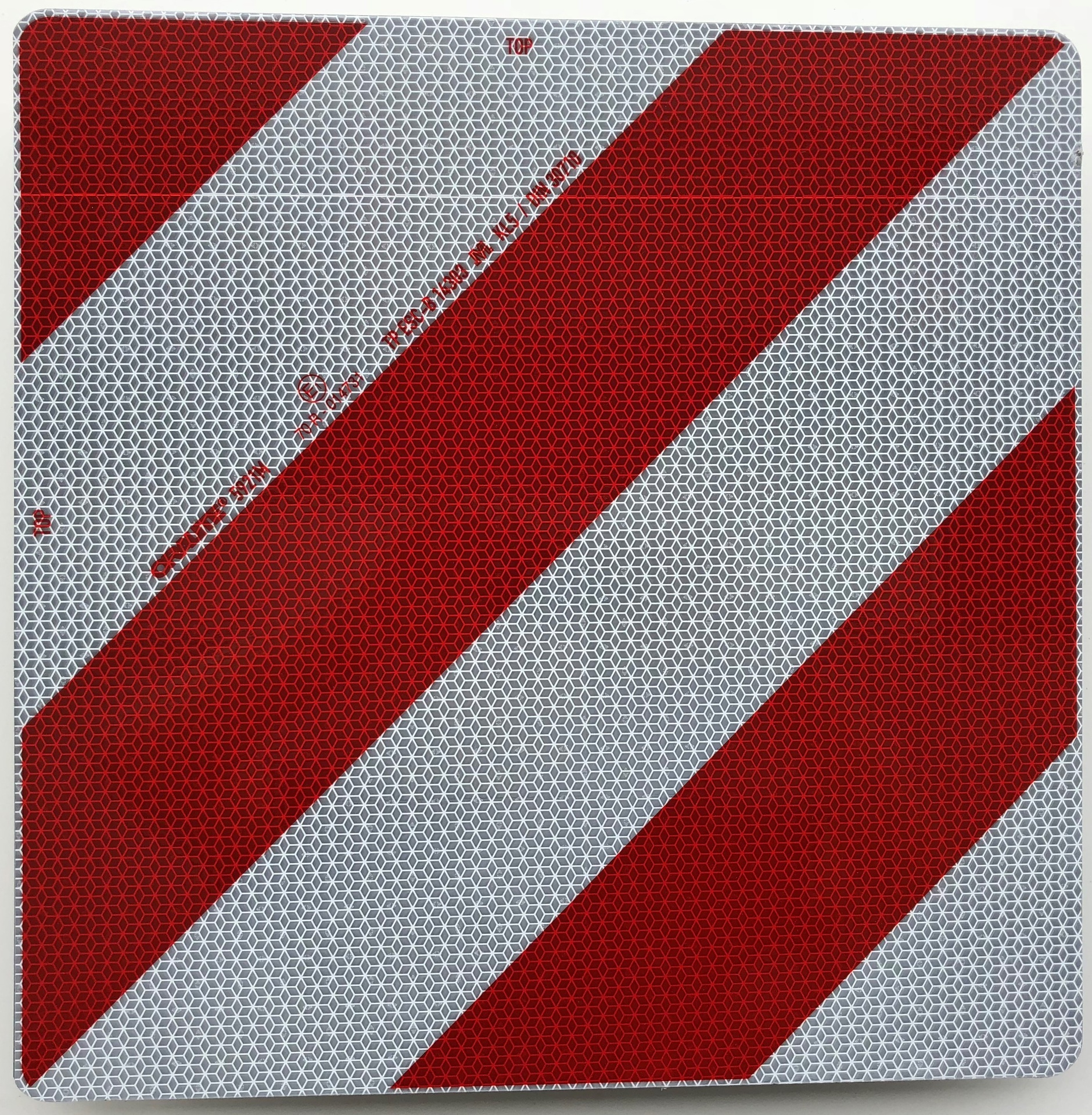 e9b8b707b1efffcafeaf8c41770943ff Markeringsbord lange lading Europa 423x423x1mm rood / wit Klasse 3 folie | Van Welpen Onderdelen
