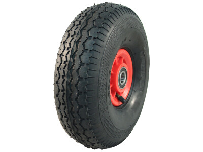Luchtband + wiel 4.00-4 V-6504 4PR + 2.10x4 NL75 kunststof rood