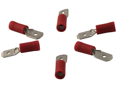Vlaksteker aansluiting voor draad 0,5 - 1,5mm2 , 6,3x0,8mm, rood