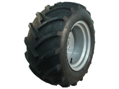 Luchtband + wiel 26x12.00-12 HF-255 4PR + 10.50Ix12H2 ET0 94/140/5 A3 staal grijs links