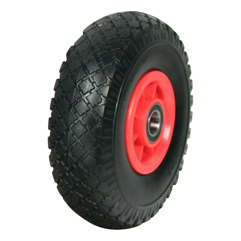 f816bc55fd4af7354ef5bb03d9d7d3cd PU band + wiel 3.00x4 blok + 2.10X4 kogellager Ø25 NL75 kunststof, rood | Van Welpen Onderdelen